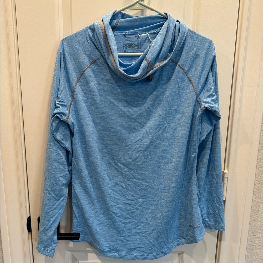 Patagonia Sky Blue Cowl Neck Top
